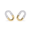 Picture of Bold Elegance - Round Diamond U - Link Earrings.