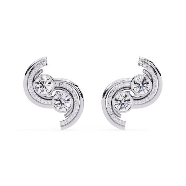 Picture of Swirls Of Sparkle - 2.05 Carat Round Diamond Earrings.