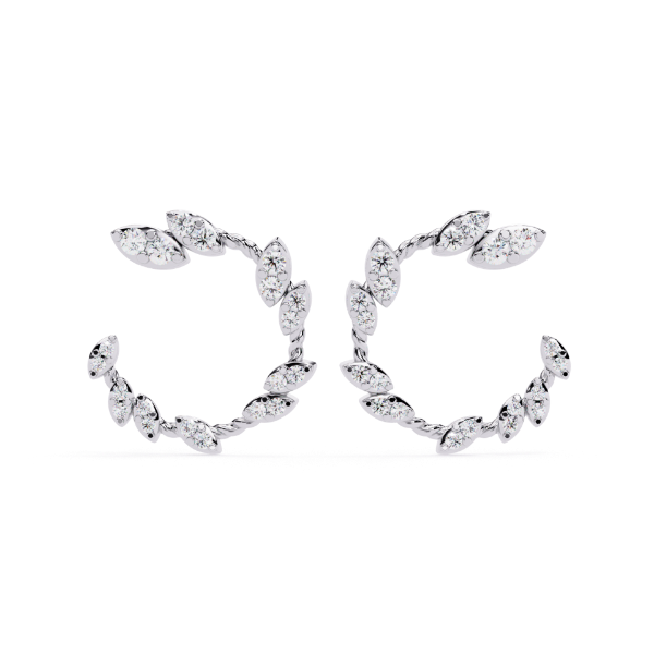 Picture of Leaflet Sparkle Hoops - 0.75 Carat Of Grace.
