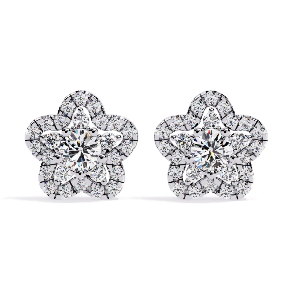 Picture of Bloom With Brilliance - 0.90 Carat Floral Diamond Studs.