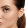 Picture of Bold Heart Hoops With 0.85 CT Princess Cut Precision.