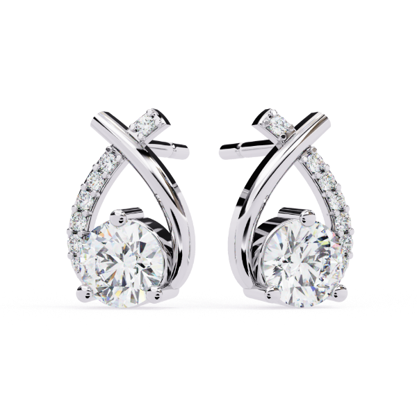 Picture of Eternal Swirl – 1.30 Carat Round Diamond Earrings