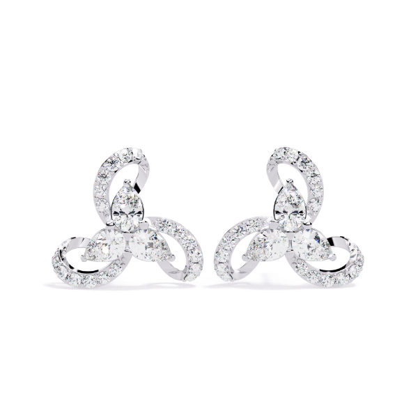 Picture of Petal Twist – 1.40 Carat Pear & Round Diamond Studs.
