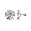 Picture of Golden Bloom – Round Diamond Floral Stud Earrings.