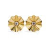 Picture of Golden Bloom – Round Diamond Floral Stud Earrings.