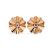 Picture of Golden Bloom – Round Diamond Floral Stud Earrings.