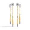 Picture of Gleaming Strands - 0.70 Carat Princess,Baguette & Round Diamond Earrings.