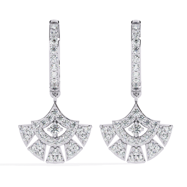 Picture of Radiant Fan - 0.50 Carat Round Diamond Dangling Earrings.