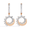 Picture of Lunar Glow - 1 CT Round Diamond Crescent Earrings.