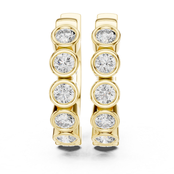 Picture of Bezel Brilliance Hoop Earrings – 1.30 Carat Round Diamonds
