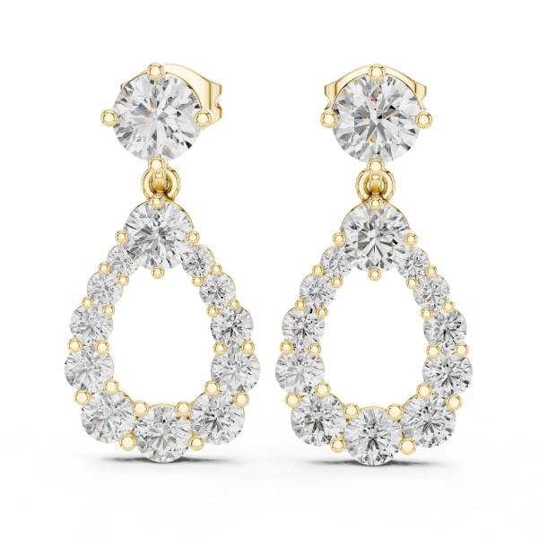 Picture of Eternal Spark Teardrop Earrings –3.30Carat Round Diamonds