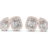 Picture of Twin Halo Stud Earrings – 4 Carat Round, Pear & Emerald Diamonds