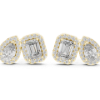 Picture of Twin Halo Stud Earrings – 4 Carat Round, Pear & Emerald Diamonds