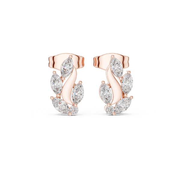 Picture of Leaflet Luxe Stud Earrings –0.50 Carat Marquise & Round Diamonds