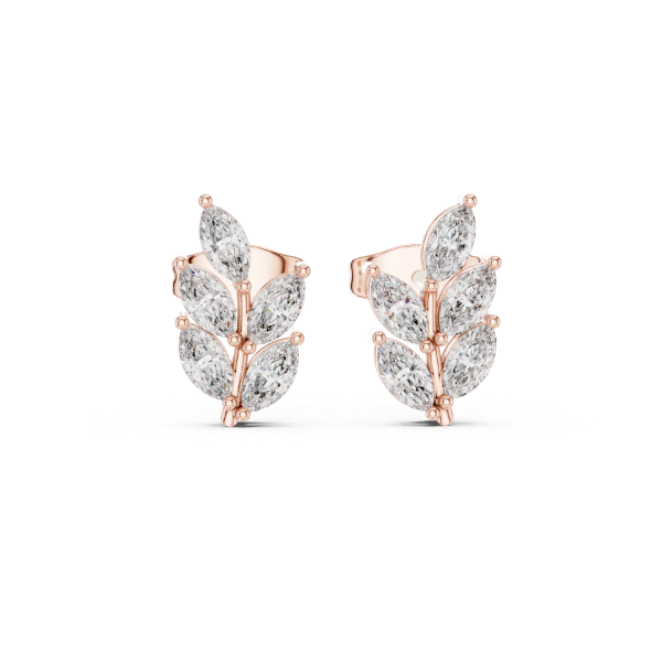 Picture of Vine Whisper Stud Earrings – 0.60 Carat Marquise Diamonds