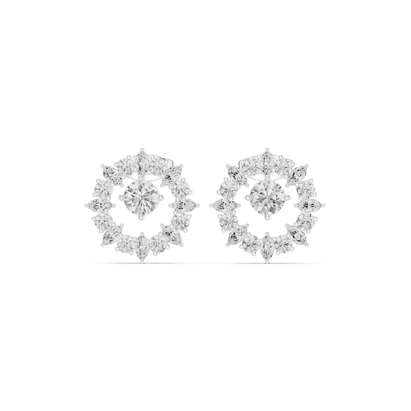 Picture of Celestial Halo - 1.50 Carat Round & Marquise Diamond Circle Studs.