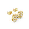 Picture of Golden Halo - Round Diamond Starburst Stud Earrings