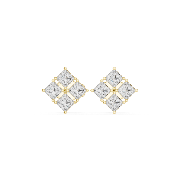 Picture of Royal Square – Princess Cut Diamond Stud Earrings