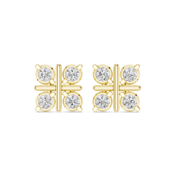 Picture of Quad Spark – 1.30 Carat Round Diamond Grid Stud Earrings