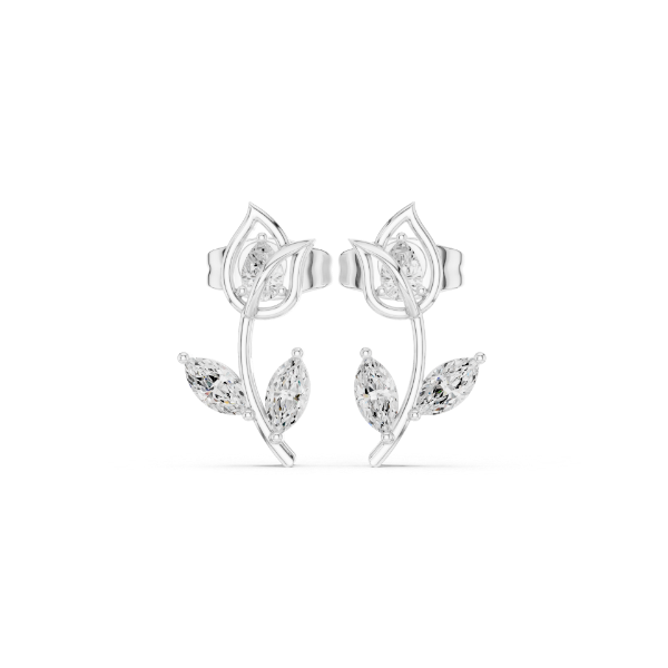 Picture of Floral Elegance - Marquise And Pear Diamond Studs.