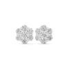 Picture of Golden Bloom - 3 Carat Round Diamond Floral Stud Earrings.