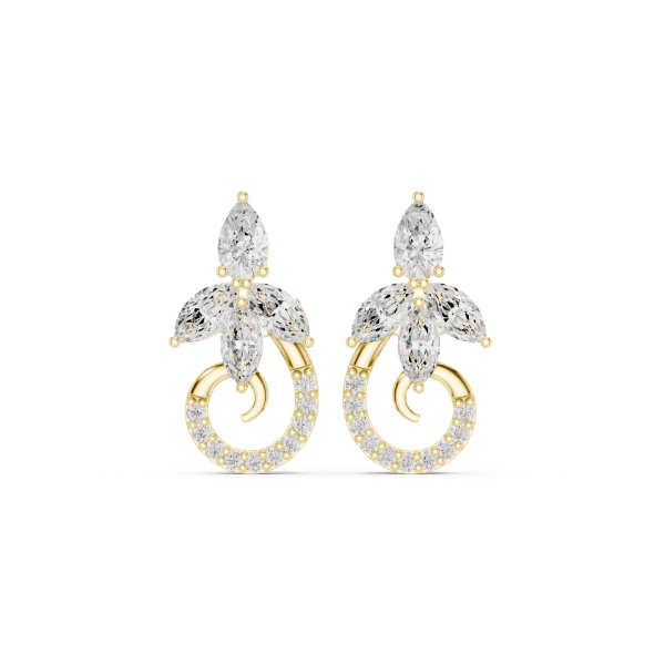 Picture of Celestial Loop - 2.20 Carat Round,Marquise & Pear Diamond Earrings.