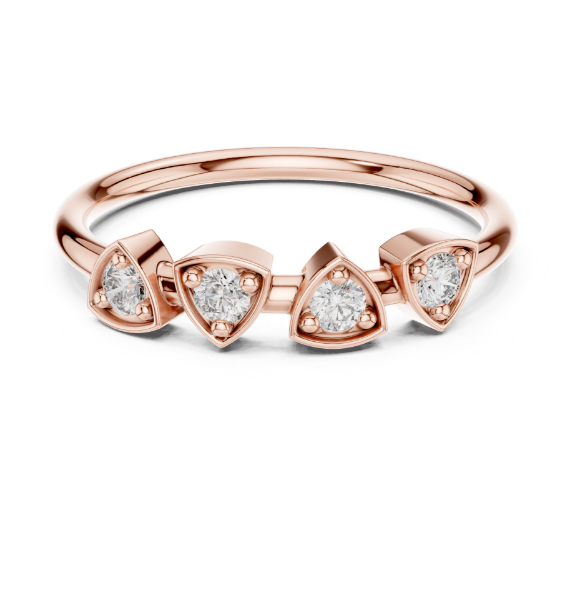 Picture of Trinity Spark -Round Diamond Ring In Bezel Setting.