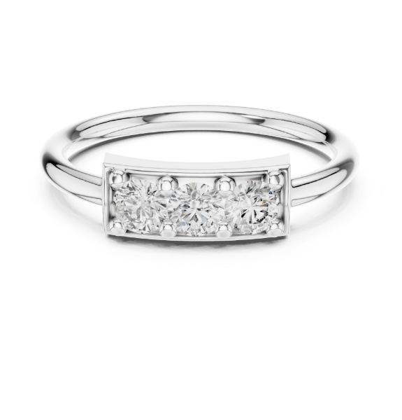 Picture of Trinity Bar – 3 Stone Round Diamond Ring