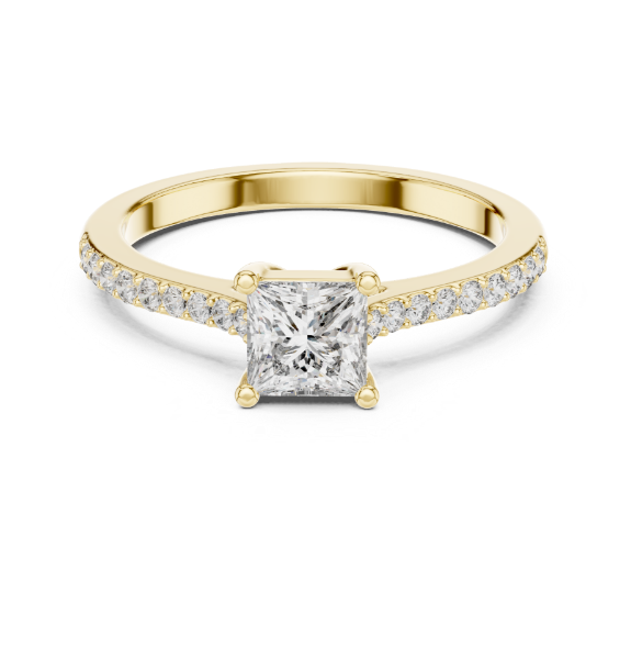 Picture of Regal Spark – 0.45 Carat Princess Diamond Ring.( 0.60 CTW Diamonds)