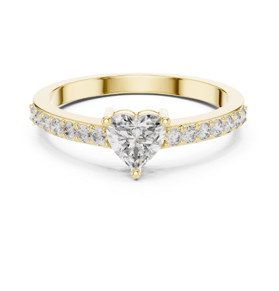 Picture of Celeste Love - 0.45 Carat Heart Solitaire with Pavé Band.(0.70 CTW Diamonds)