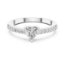 Picture of Celeste Love - 0.45 Carat Heart Solitaire with Pavé Band.(0.70 CTW Diamonds)