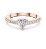 Picture of Celeste Love - 0.45 Carat Heart Solitaire with Pavé Band.(0.70 CTW Diamonds)