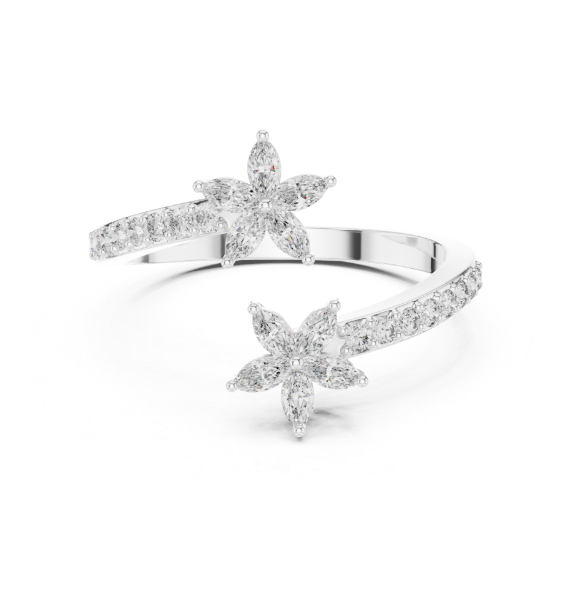 Picture of Floral Whirl – Open Flower Diamond Band.
