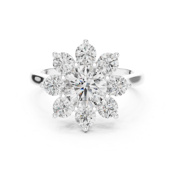 Picture of Golden Petal – 2.50 Carat Diamond Cluster Ring
