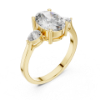 Picture of Golden Trio Ring - 2.20 Carat Oval Center With Pear Side Diamonds.