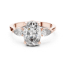 Picture of Golden Trio Ring - 2.20 Carat Oval Center With Pear Side Diamonds.