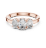 Picture of Trinity Shine Ring - 1 Carat Oval Diamonds.