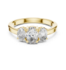 Picture of Trinity Shine Ring - 1 Carat Oval Diamonds.