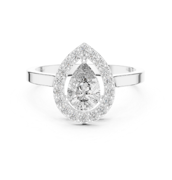 Picture of Lustrous Halo Ring - 1 Carat Pear & Round 
