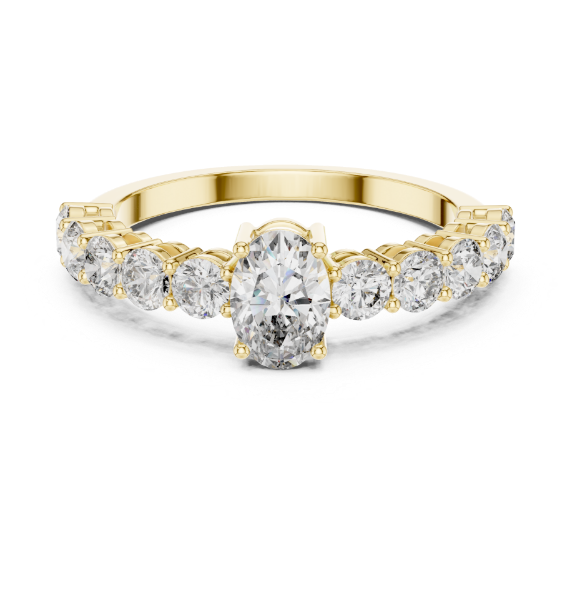 Picture of Eternal Spark – 0.50 Carat Oval Solitaire Ring.( 2.30 CTW Diamonds)