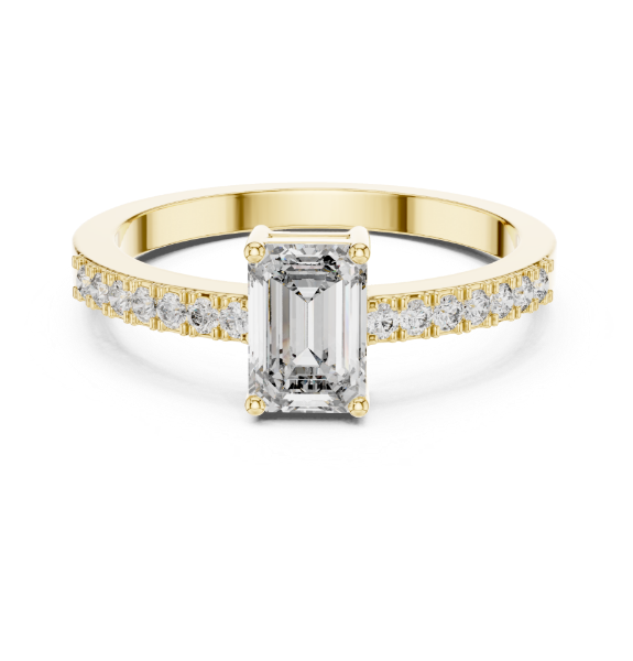 Picture of Eternal Grace – 0.50 Carat Emerald Solitaire Diamond Ring ( 0.60 CTW Diamonds)
