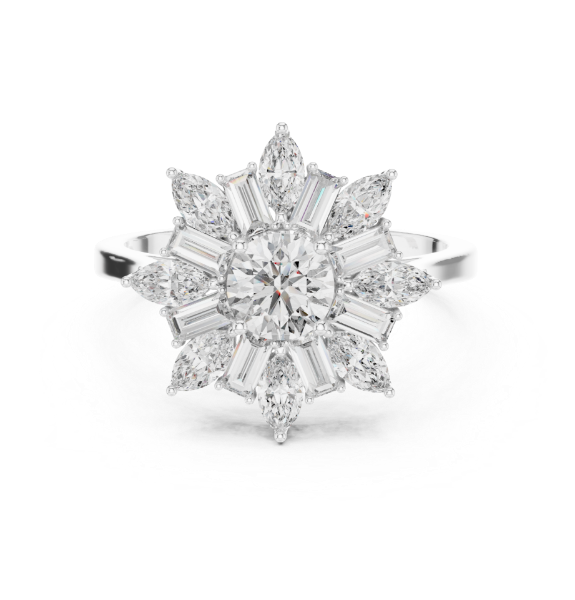 Picture of Starlight Elegance – 1.30 Carat Diamond Burst Cocktail Ring