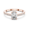 Picture of Timeless Grace - 0.70 Carat Oval Solitaire With Round Accents ( 0.85 CTW Diamonds)