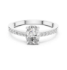 Picture of Timeless Grace - 0.70 Carat Oval Solitaire With Round Accents ( 0.85 CTW Diamonds)