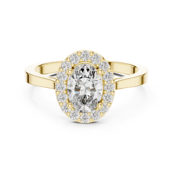 Picture of Celestial Glow - 0.70 Carat Oval & Round Diamond Ring ( 1 CTW Diamonds)