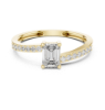 Picture of Crystal Line - 0.50 Carat Emerald Cut With Round Diamonds ( 0.65 CTW Diamonds)