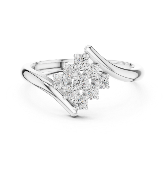 Picture of Radiant Bloom – Round Diamond Cluster Ring