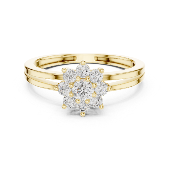 Picture of Eternal Petal – Round Diamond Floral Cluster Ring