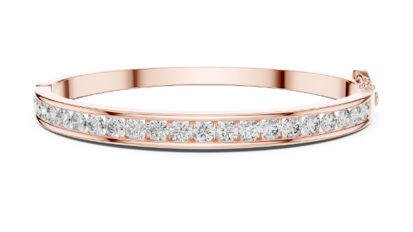 Picture of Radiant Line – 3.50 Carat Round Diamond Bangle Bracelet