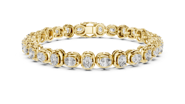 Picture of The Golden Halo Tennis - 6.80 Carat Cushion Diamond Bracelet